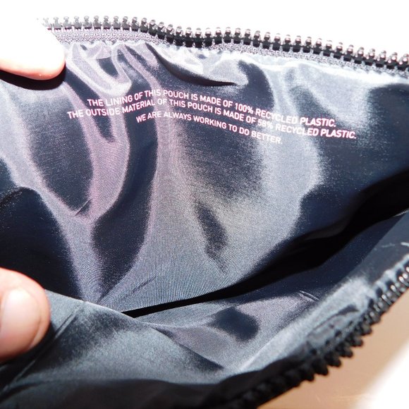 New Valentino Born In Roma Black Pink Recycled Rubber Large Fragrance Clutch Bag